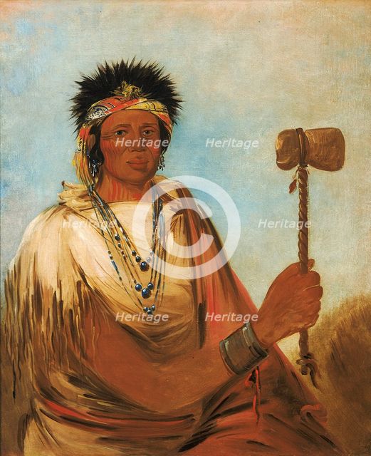 Men-són-se-ah, Left Hand, a Warrior, 1830. Creator: George Catlin.