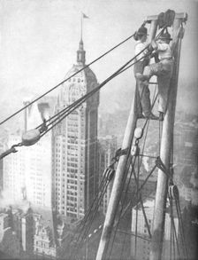 Men Whose Nerve Surpasses That of a Mountaineer on a Precipice c1935