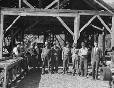 Men working in mill, Ola self-help sawmill co-op, Gem County, Idaho, 1939. Creator: Dorothea Lange