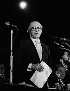Menachem Begin (1913-1992), 6th Prime Minister of Israel. Creator: Sidney Harris