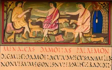 Menalcas, Damoetas and Palaemon, 5th century, (1849). Creator: Walter