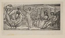 Menalcus Watching Women Dance, from Thornton's Pastorals of Virgil, 1821. Creator: William Blake