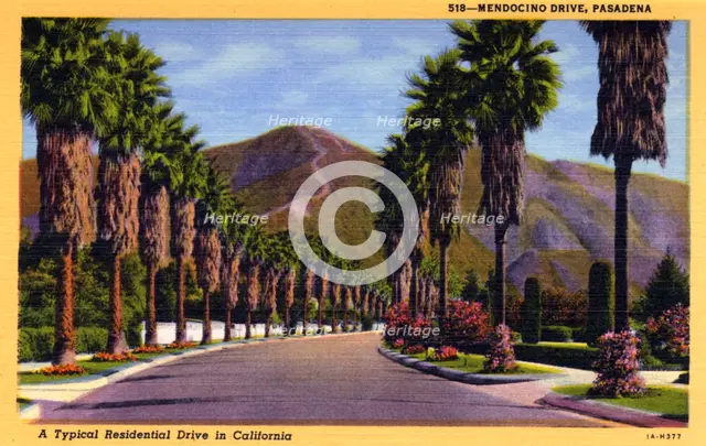 Mendocino Drive, Pasadena, California, USA, 1931. Artist: Unknown