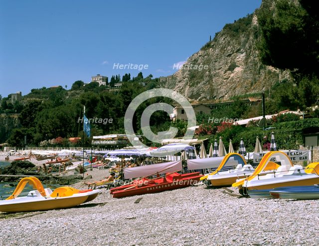 Mendolia Beach, Taormina, Sicily, Italy. Creator: Peter Thompson.
