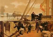 Mendez Nunez wounded in the Battle of El Callao (May 2, 1866), 19th century. Creator: Unknown