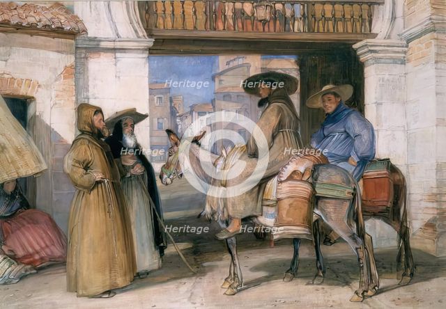 Mendicant Monks at Granada, 1832-1834. Creator: John Frederick Lewis.