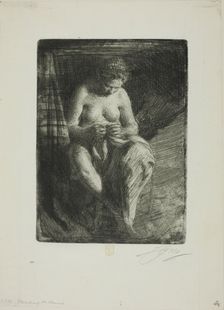 Mending, 1905. Creator: Anders Leonard Zorn