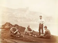Mending The Nets, 1890. Creator: Frank Meadow Sutcliffe