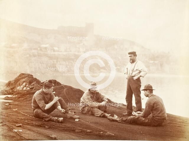 Mending The Nets, 1890. Creator: Frank Meadow Sutcliffe.