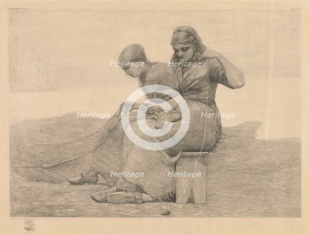 Mending the Nets. Creator: Winslow Homer (American, 1836-1910).