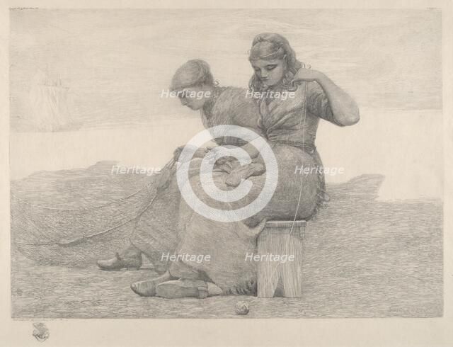 Mending Nets, 1888. Creator: Winslow Homer.