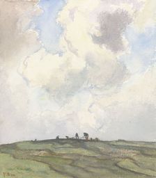 Mending nets on the dunes, 1872-1944. Creator: Frans Smissaert