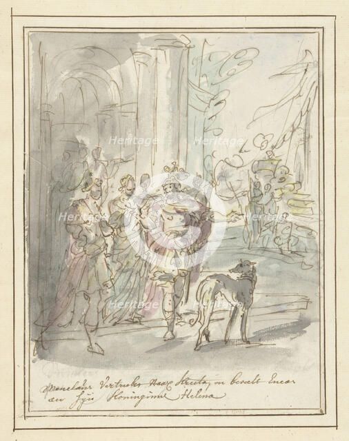 Menelaus leaves for Crete and commends Aeneas to Helena, 1677-1755. Creator: Elias van Nijmegen.