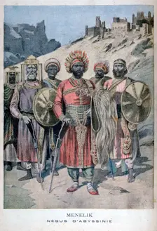 Menelik II of Abyssinia, 1895. Artist: Henri Meyer