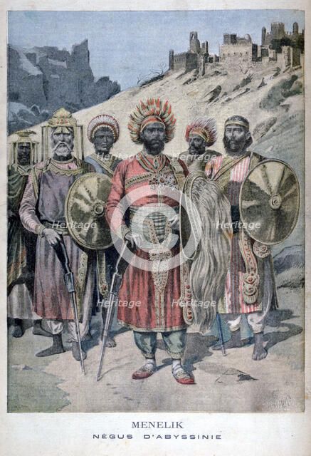 Menelik II of Abyssinia, 1895. Artist: Henri Meyer