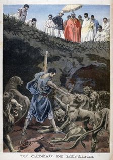 Menelik II of Ethiopia, 1898. Creator: F Meaulle