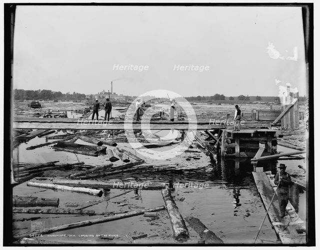 Menominee, Mich., logging on the river, c1898. Creator: Unknown.