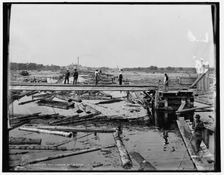Menominee, Mich., logging on the river, c1898. Creator: Unknown