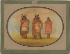 Menomonie Chief, His Wife, and Son, 1861/1869. Creator: George Catlin