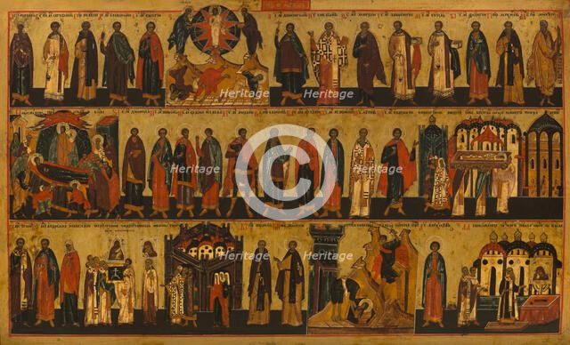 Menology of the month of August, between 1750 and 1800. Creator: Novgorod school.