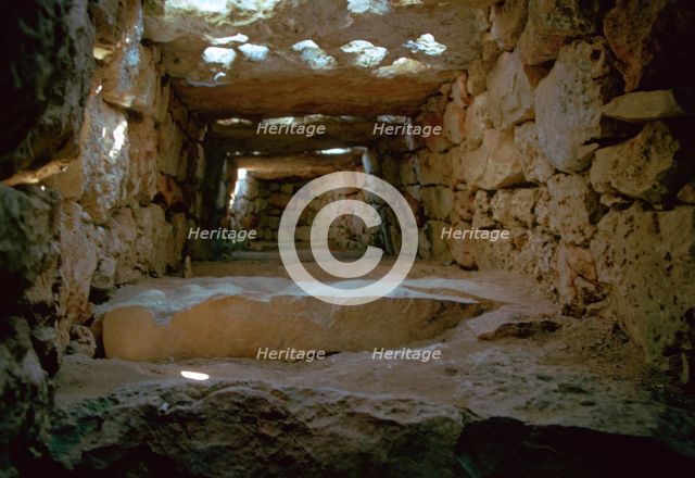 Menorca Naveta d'es Tudons, interior view, c.2000 BC Artist: Unknown