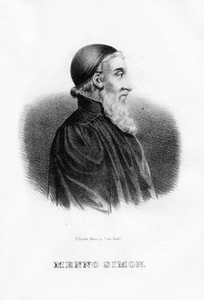 Menno Simons, Dutch Anabaptist religious leader, (1854)