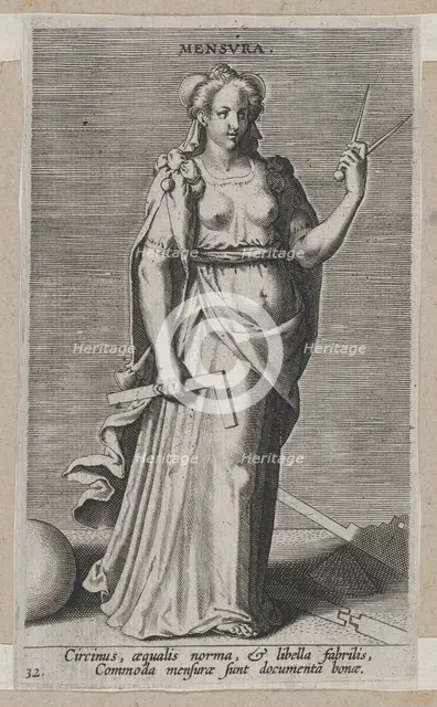 Mensura, from Prosopographia, ca. 1585-90., ca. 1585-90. Creator: Philip Galle.