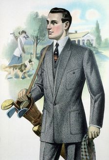 Men's golfing fashions, c1910