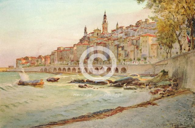 'Mentone, from Garavan', c1910, (1912). Artist: Walter Frederick Roofe Tyndale.