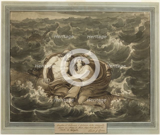 Mentor and Telemachus, Having Survived the Storm, Are Spirited to the Island of Calypso..., 1808. Creator: Bartolomeo Pinelli.