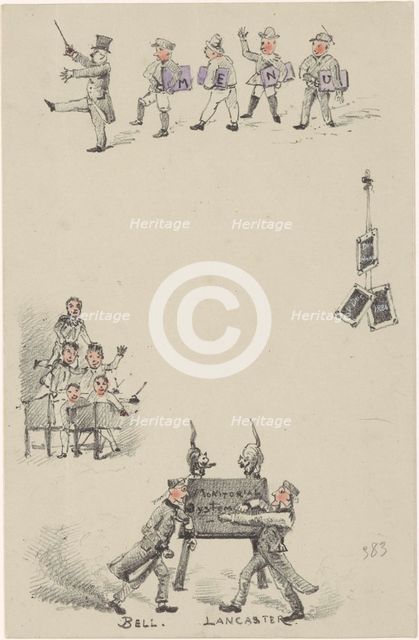Menu with teachers and students, 1886. Creator: Theo van Hoytema.