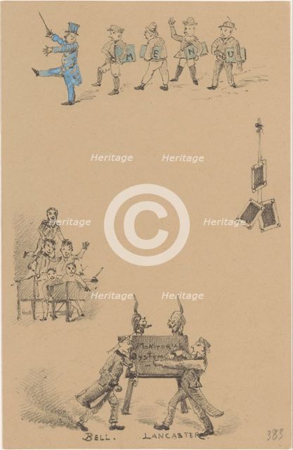 Menu card with teachers and students, 1878-1917. Creator: Theo van Hoytema.