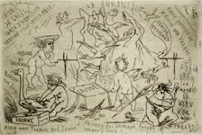 Menu du diner de la Chronique, 1869. Creator: Félicien Rops