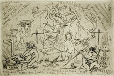 Menu du diner de la Chronique, 1869. Creator: Félicien Rops