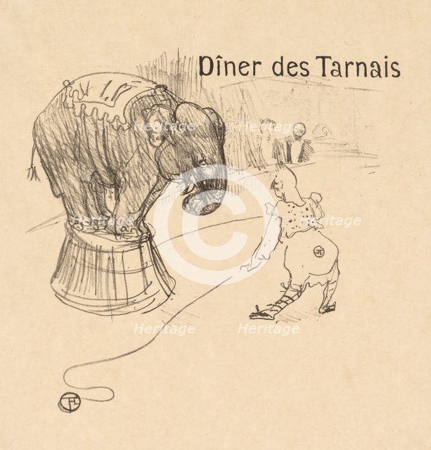 Menu from the Dinner Tarnais (Dîner des Tarnais), 1896. Creator: Henri de Toulouse-Lautrec (French, 1864-1901).