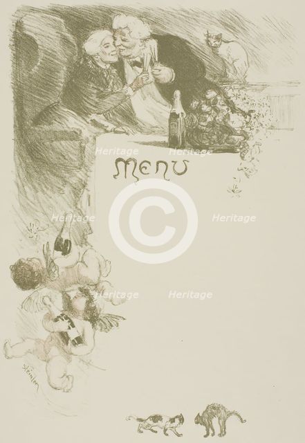 Menu Henriot, 1901. Creator: Theophile Alexandre Steinlen.