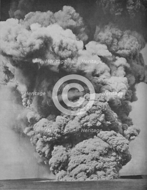 'Mephitic Cloud Belched Forth from the Mouth of Kilauea', c1935. Artist: Unknown.