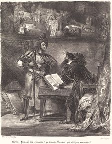 Mephisto Appears to Faust. Creator: Eugene Delacroix