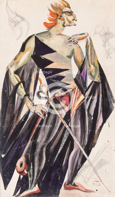 Mephistopheles. Costume design for the opera Faust by Ch. Gounod, 1924. Creator: Fyodor Fyodorovsky.