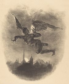 Mephistopheles in the Air, 1828. Creator: Eugene Delacroix