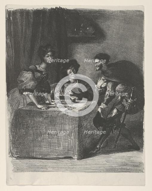 Mephistopheles presents himself to Martha (Goethe, Faust), 1825-27., 1825-27. Creator: Eugene Delacroix.