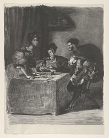 Mephistopheles presents himself to Martha (Goethe, Faust), 1825-27., 1825-27. Creator: Eugene Delacroix