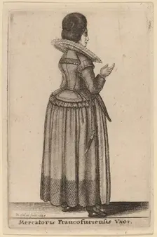 Mercatoris Francofurtensis Vxor, 17th century. Creator: Wenceslaus Hollar