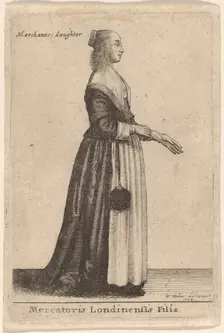 Mercatoris Londinensis Filia, 1643. Creator: Wenceslaus Hollar
