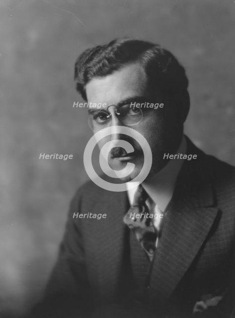 Mercadante, Mr., portrait photograph, 1916. Creator: Arnold Genthe.