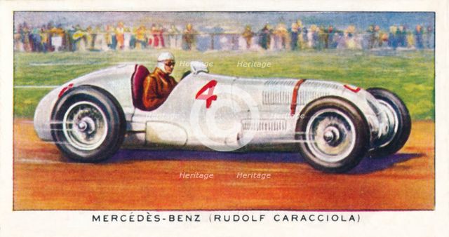 'Mercedes-Benz (Rudolf Caracciola)', 1938. Artist: Unknown.
