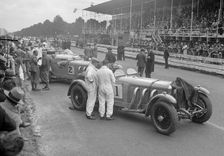 Mercedes-Benz SSKs of Malcolm Campbell and Earl Howe, Irish Grand Prix, Phoenix Park, Dublin, 1930. Artist: Bill Brunell