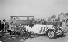 Mercedes-Benz SS open 4-seater of Baron Wenzel-Mosau and Auto Red Bug, Boulogne Motor Week, 1928. Artist: Bill Brunell