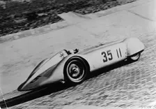 Mercedes Streamliner car of Rudolf Caracciola in the Avusrennen race, Berlin, Germany, 1937