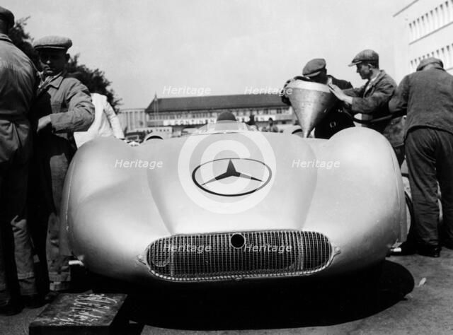 Mercedes Streamliner car at Avus motor racing circuit, Berlin, Germany, c1937. Artist: Unknown